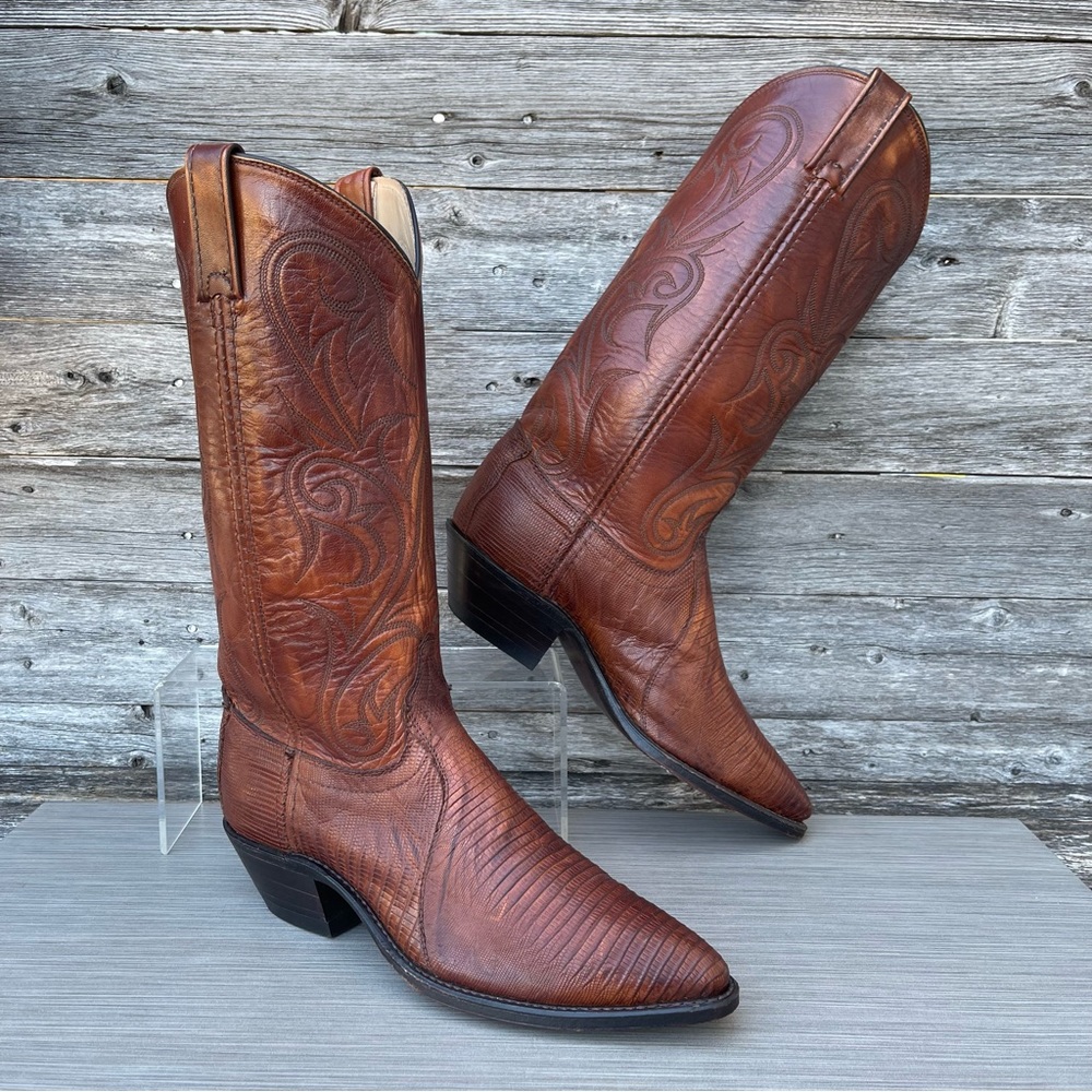 DAN POST Winston Lizard Skin Cowgirl Boots / Ws-Sz 8